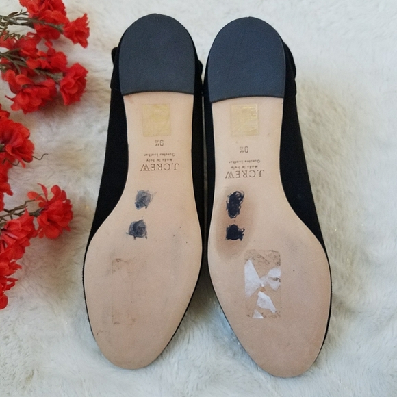 J.Crew Black Suede Bow Flats - Picture 3 of 10